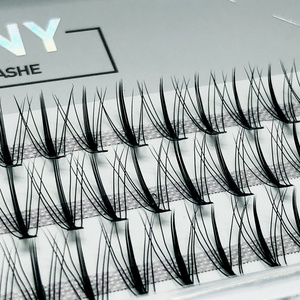 Medylashes Wholesale No Glue Needed Adhesive Eye Lash Cluster Pre-Bond Press On Diy Long Lasting Superfine Band Cluster Lash