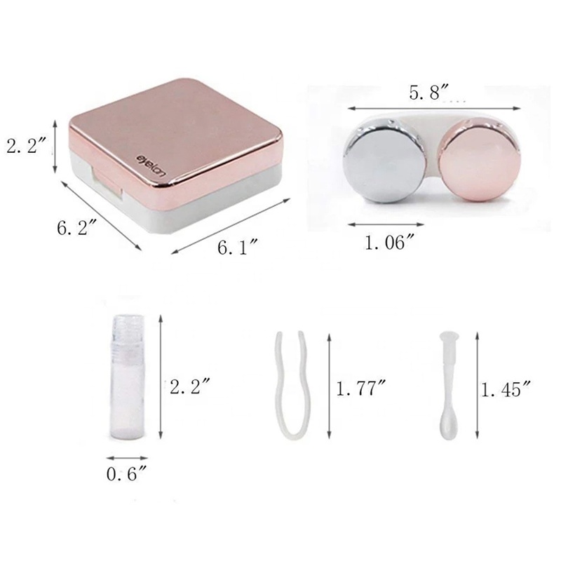 High quality stylish reflective Cover Contact Lenses Case with mirror muti color concise style contact lens case travel box kit