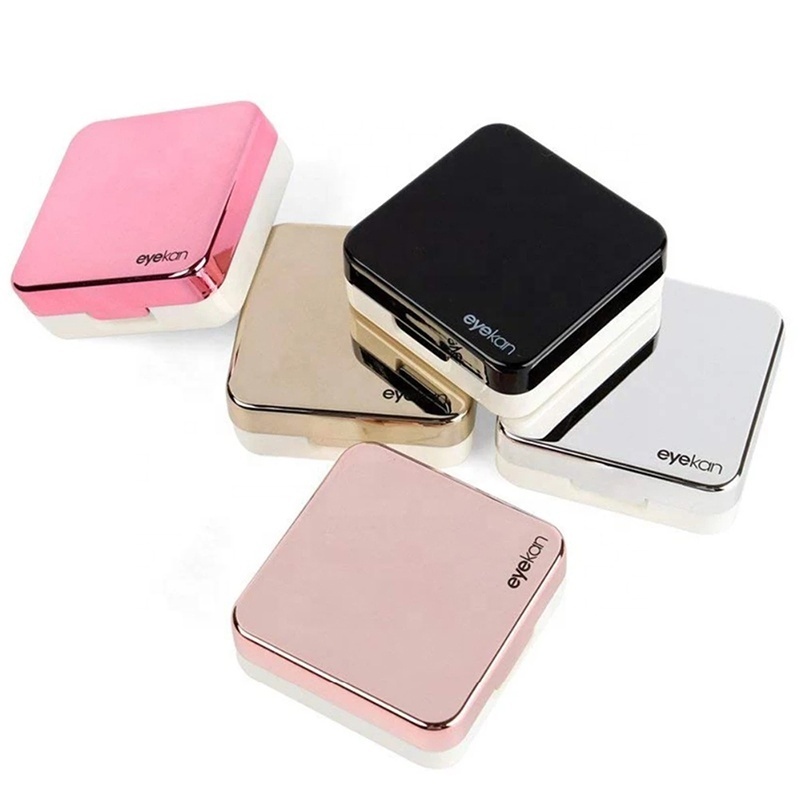 High quality stylish reflective Cover Contact Lenses Case with mirror muti color concise style contact lens case travel box kit