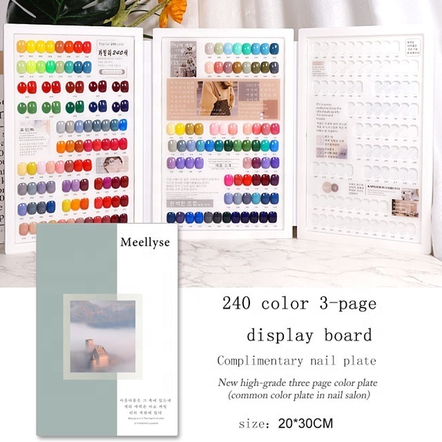 Hot Selling New Durable W Nail Tools Acrylic Color Board Display Style Sample Book with Gel Nail Polish Glue