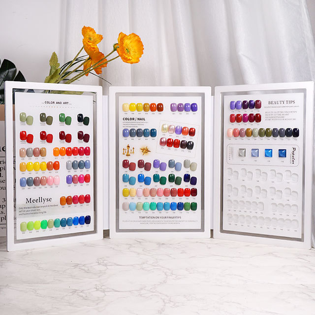 Hot Selling New Durable W Nail Tools Acrylic Color Board Display Style Sample Book with Gel Nail Polish Glue