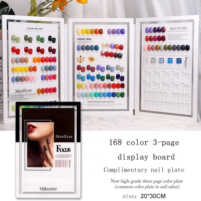 Hot Selling New Durable W Nail Tools Acrylic Color Board Display Style Sample Book with Gel Nail Polish Glue