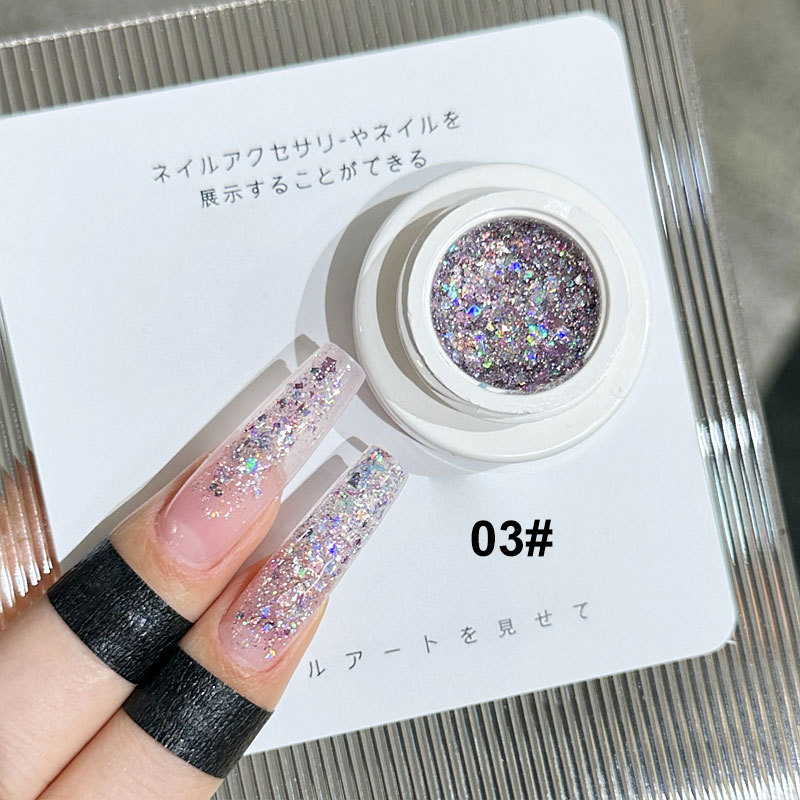 ExplosionFlash Broken Diamond 2023 New Popular Color Summer Glitter Colorful Sequins Glitter Nail Polish Glue