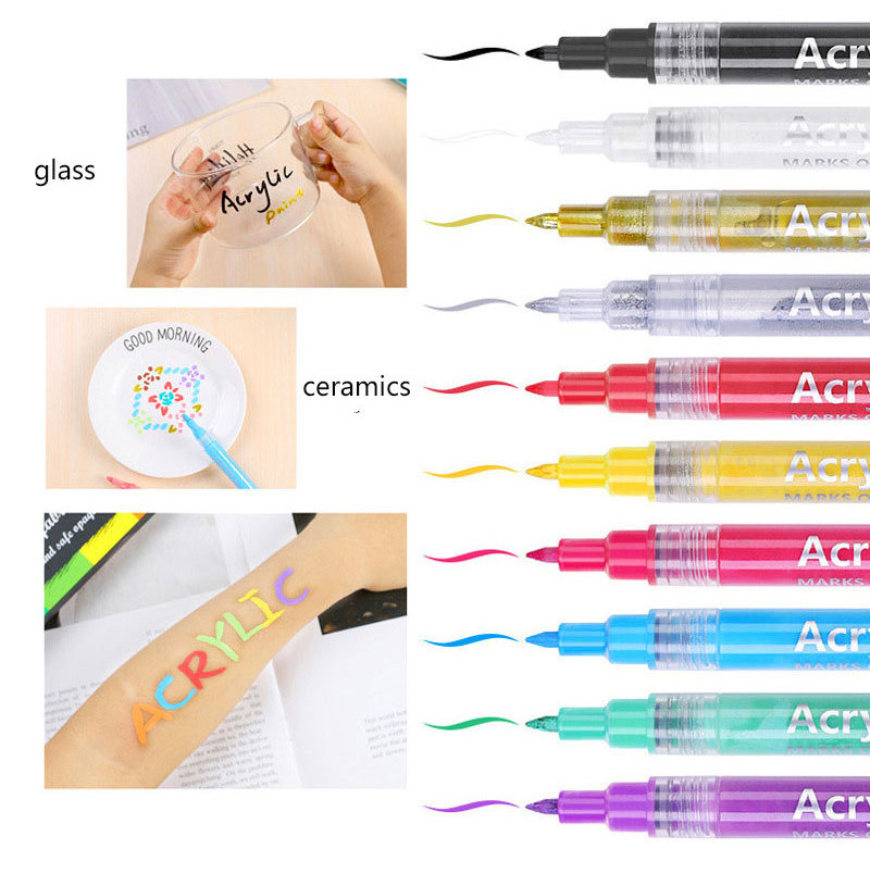 NailCare Paint Pen Nail Polish Glue Tracing Flower Line Drawing Pen One-step Glue Quick Drying Baking Free Acrylic Paint Pen