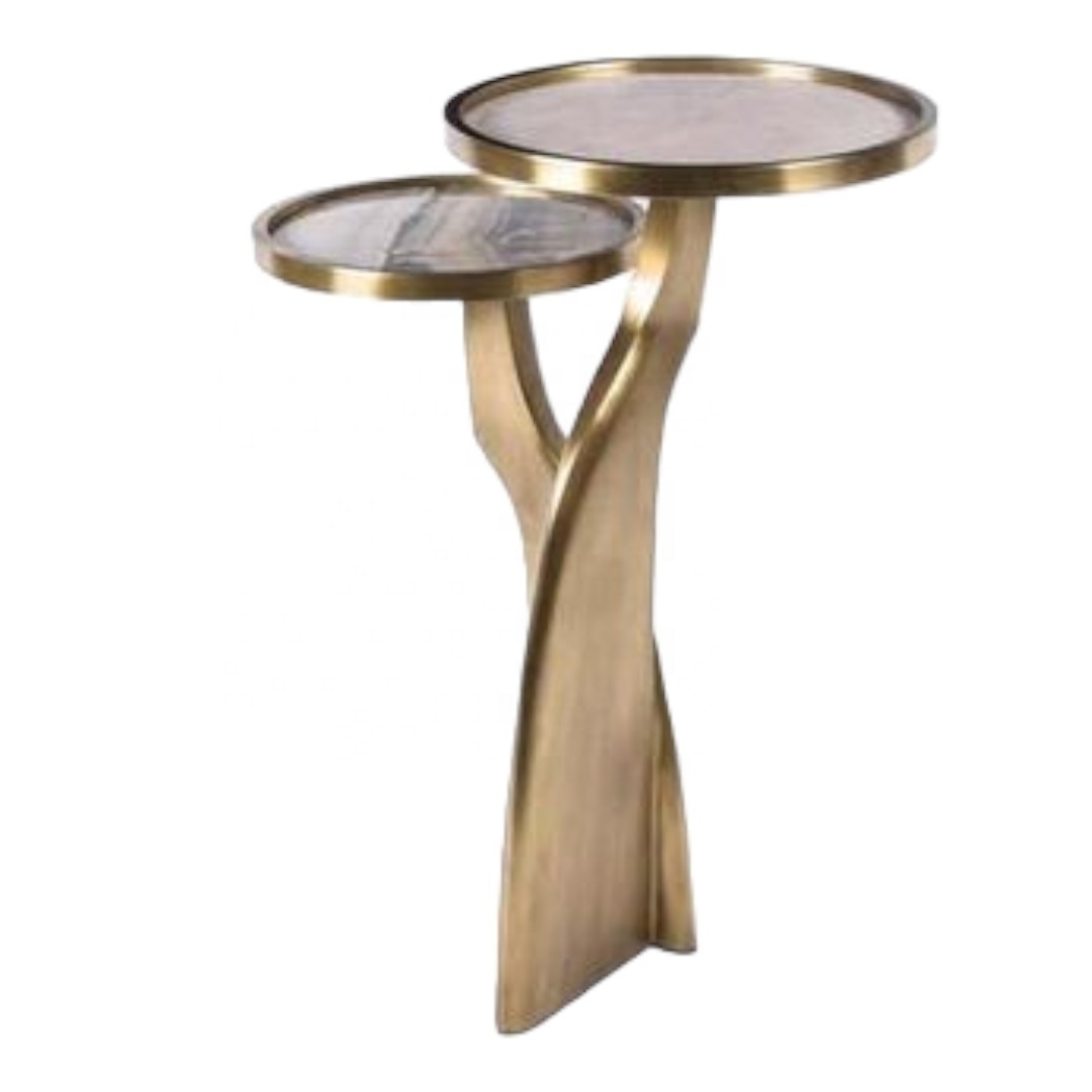 New Arrival Chital Metal Hand Cast Rustic Side Table with Two Round Top Latest Designed Coffee Table