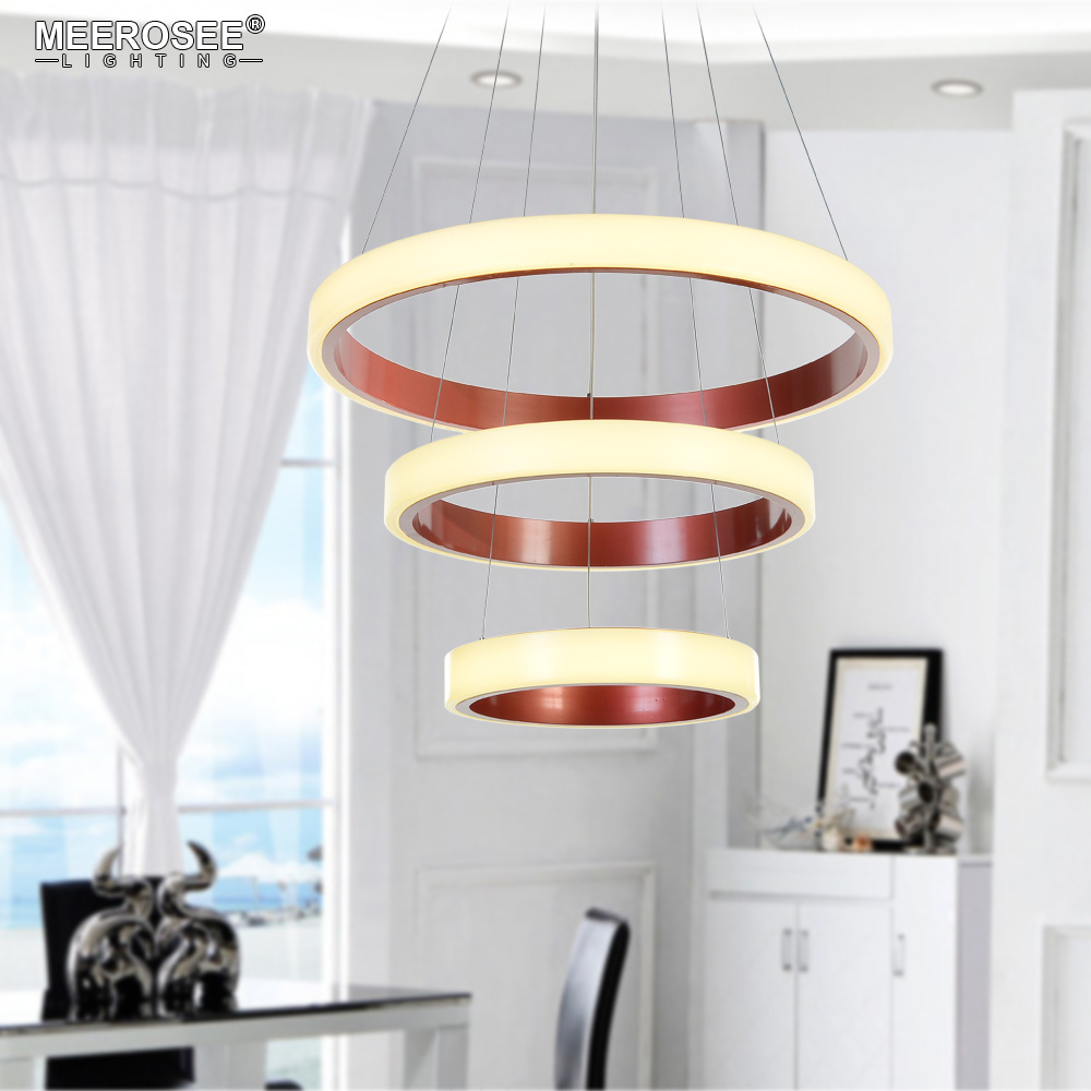 Meerosee Dome Light Front Ceiling Lamps Reading Lamps Inter Decorative Nordic Style Led Ring Pendant Chandelier Lighting MD86348