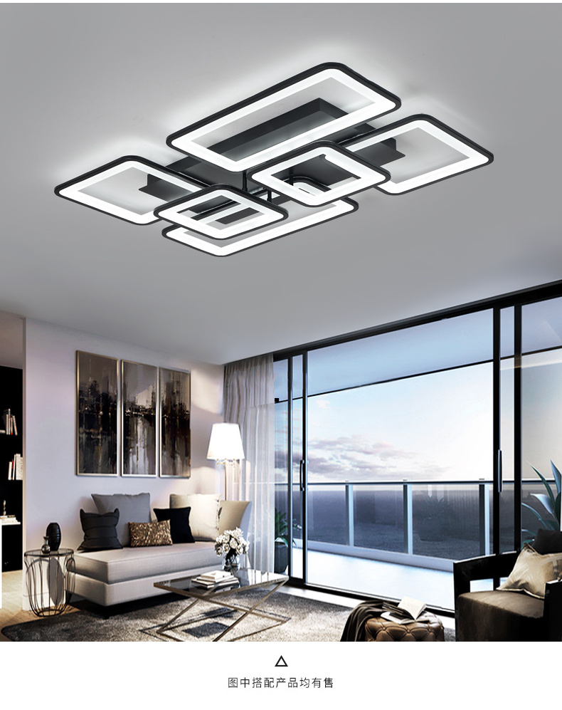 MEEROSEE Square Rectangular Acrylic Led Ceiling Lamp and Restaurant Lighting Fixtures Light kids Room Chandelier MD87151