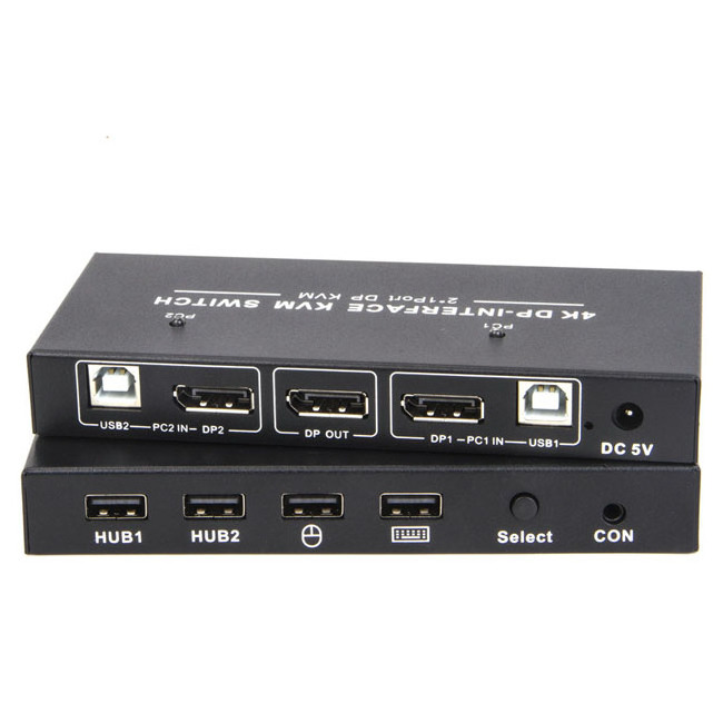 2 Port DP Switcher KVM Switch 2 in 1 out Sharing a Keyboard and Mouse Display