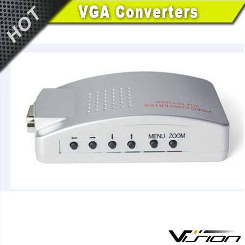 Computer PC Laptop to TV Converter Box- VGA to RCA S-Video Composite Adapter Switch