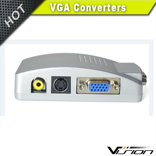 Computer PC Laptop to TV Converter Box- VGA to RCA S-Video Composite Adapter Switch