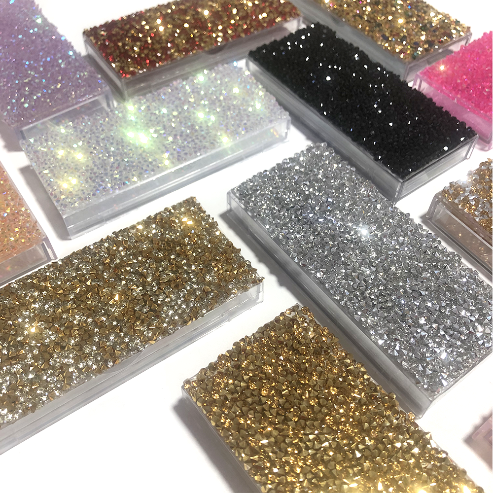 Rhinestone Decor Eyelashes Packaging Box Bling Eyelash Boxes Glitter Eyelash Storage Box Empty