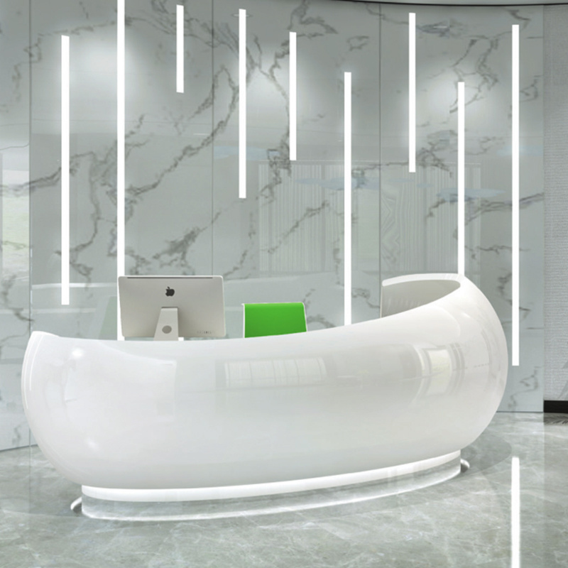 Hotel Reception Front Desk Counter Modern White Reception Desk Beauty Salon For Home Bar or Hospital