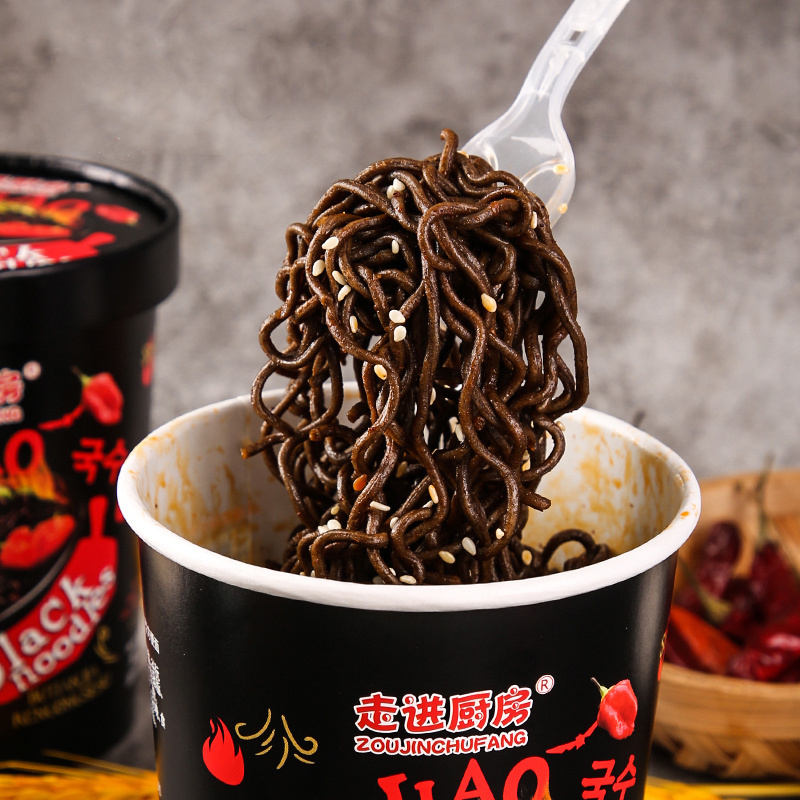 Chinese Wheat Flour Noodle Manufacturer Private Label Stir Fried Spicy Roasted Fresh Ramen Cup Instant Noodles