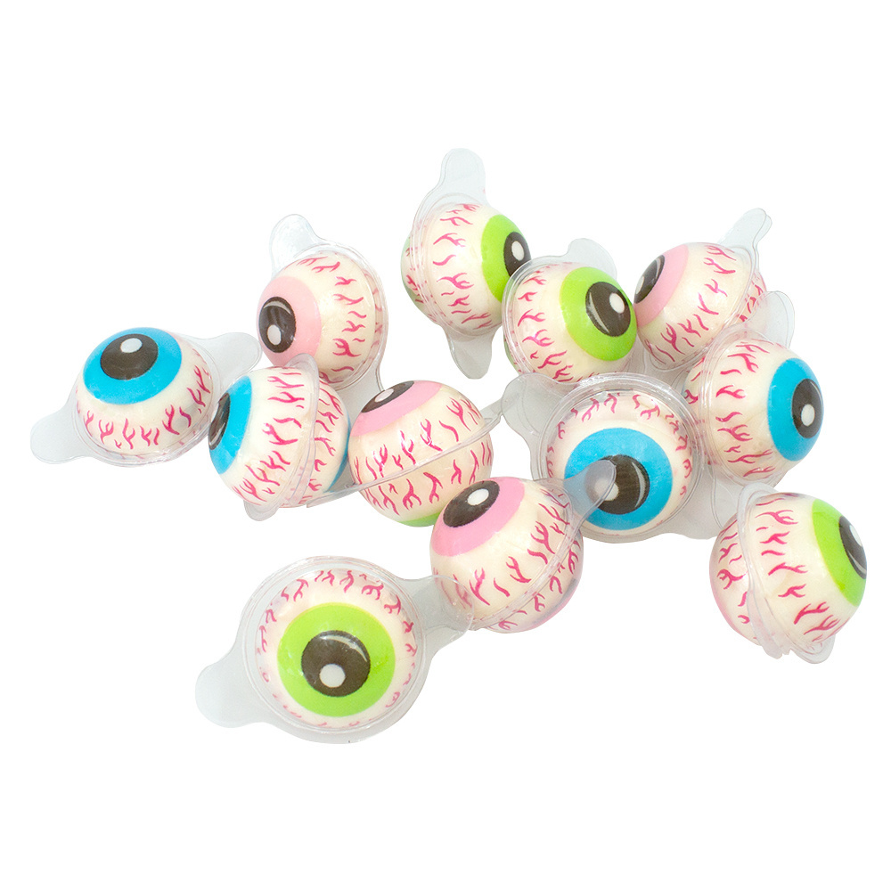 Bulk Packing Fruit Chewy Candy Halloween Sweet Round Eyeball Jam Filled Gummy Candy