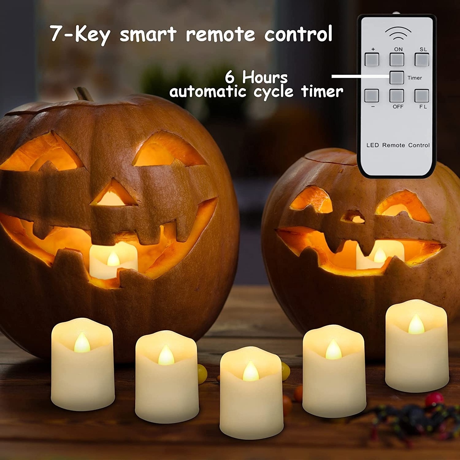 Remote-controlled electronic candle lights led Halloween tea wax birthday candles Christmas rechargeable candles