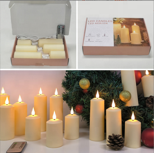 Waterproof Rechargeable Flameless Candles, Outdoor Indoor Battery Operated LED Pillar Candles with Remote Control, Long Lasting