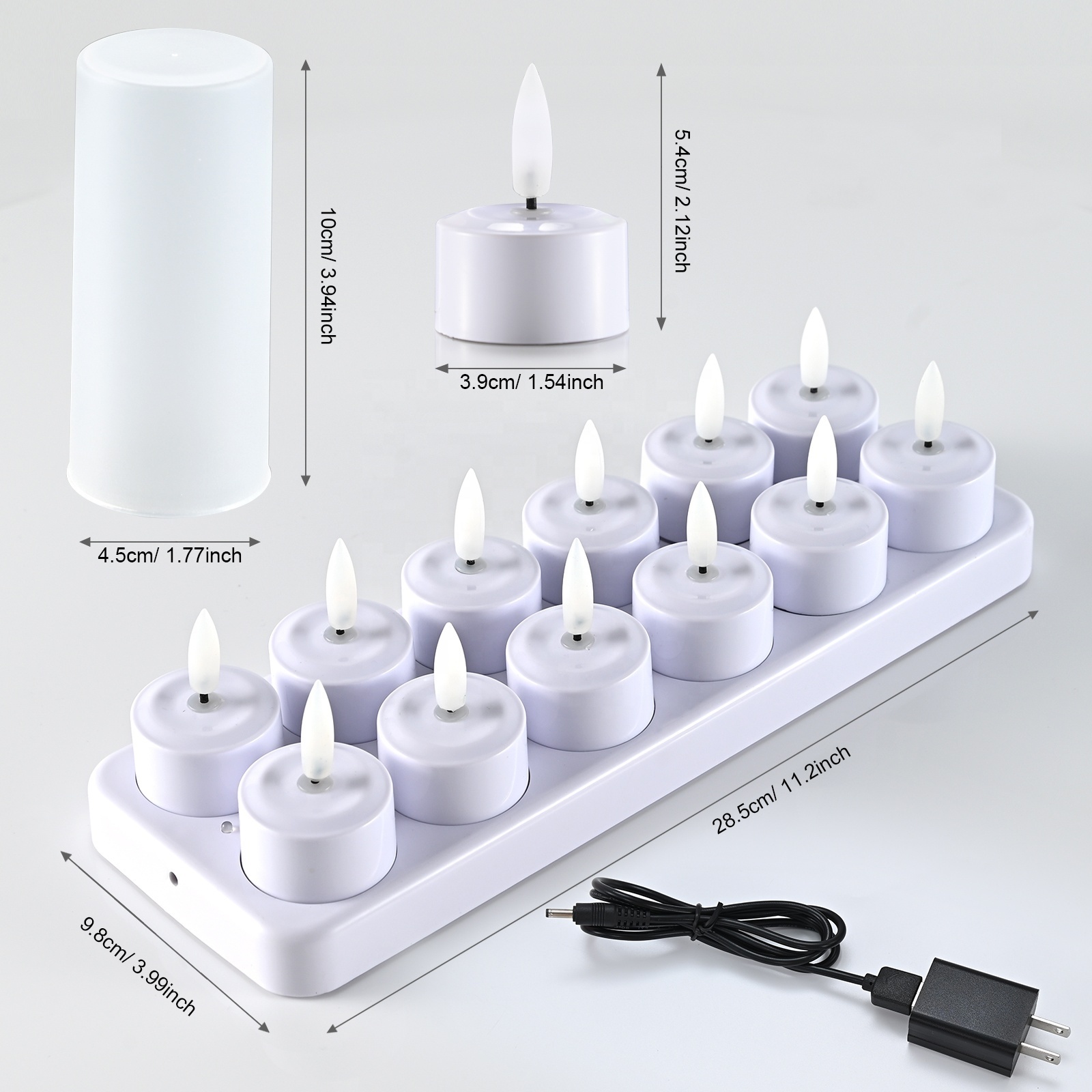 new rechargeable realistic flameless candles 3d real flame tea light home decoration set of 12 led tea light with remote control