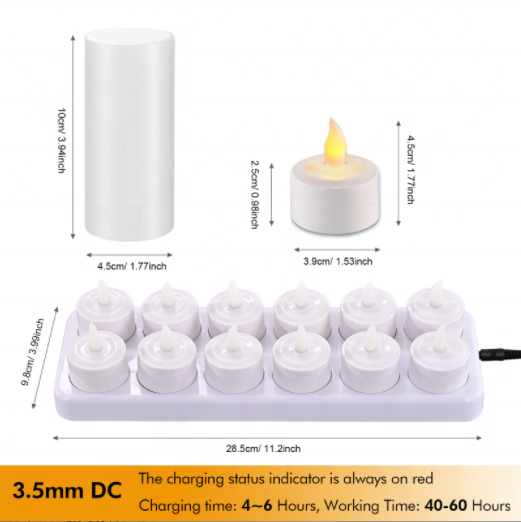 Pillar Colorful Tealight Candle Smokeless Unscented Candles Customized Logo Rechargeable Votive Candle for Mother's Day Parties