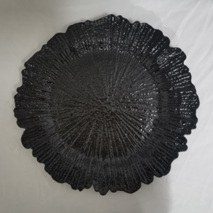 13inch wedding decorative black plastic reef  charger plates