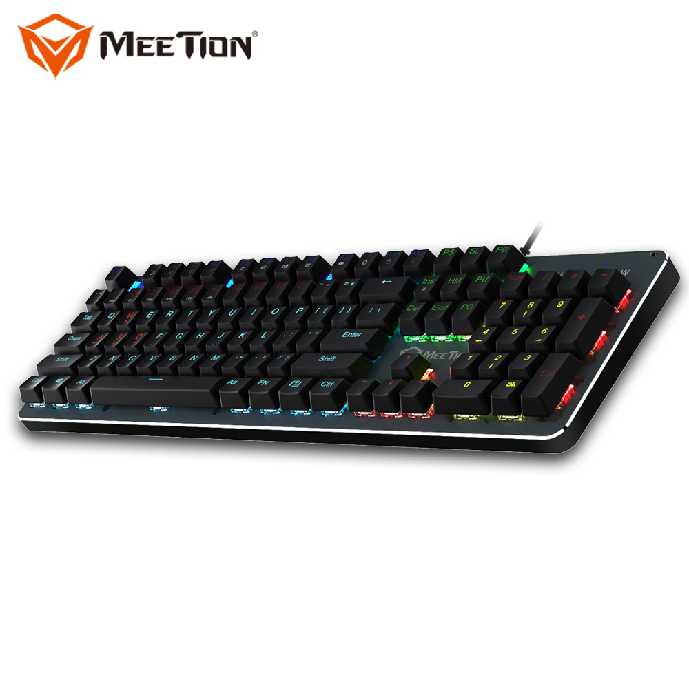 MEETION New Macro Mechanical Switch Colorful LED Back Light Ergonomics Gamer Mechanical Gaming Keyboard