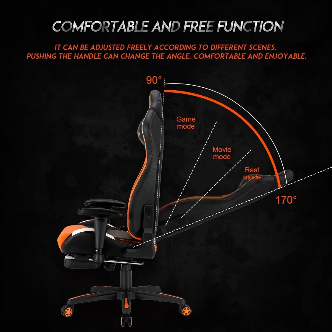 MeeTion CHR22 High Back Racing Style Ergonomic Recliner Office Footrest rgb led scorpion gaming chair for pc