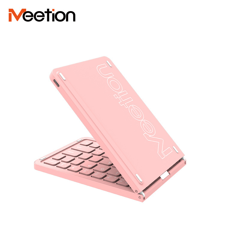 Meetion BTK001 usb folding keyboards Mini slim wireless portable for tablet mobile phone smart tv folding keyboard