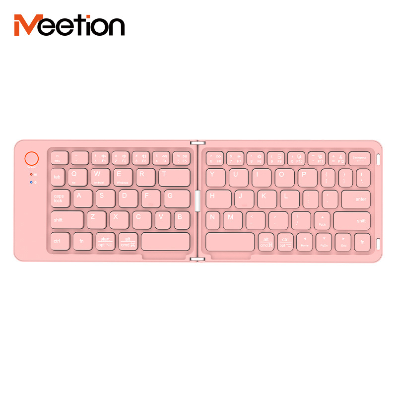 Meetion BTK001 keyboard holder foldable compact scissor switch silent for tablet mobile phone smart tv folding keyboard