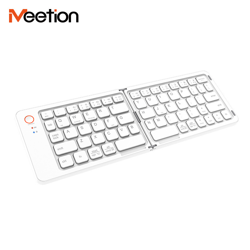 Meetion BTK001 waterproof folding keyboards lightweight magnetic induction portable foldable flexible keyboard for i pad