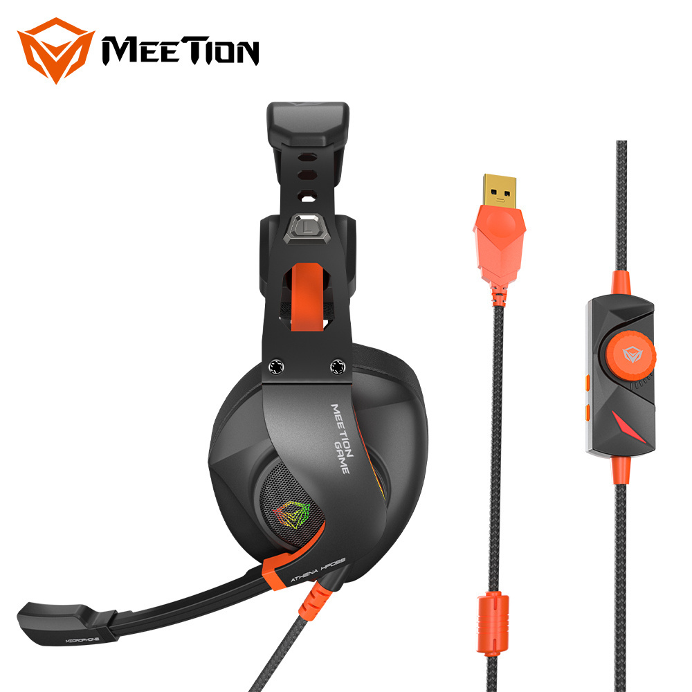 MEETION MT-HP099 LED light Gamer Headset Gamer USB Headphone RGB Gaming Headset Headphones For PC