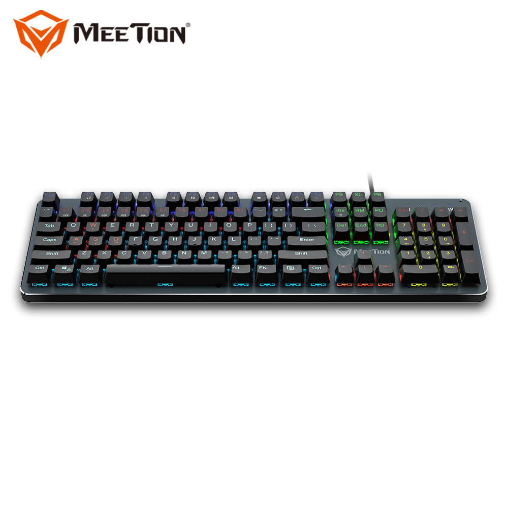 MEETION New Macro Mechanical Switch Colorful LED Back Light Ergonomics Gamer Mechanical Gaming Keyboard