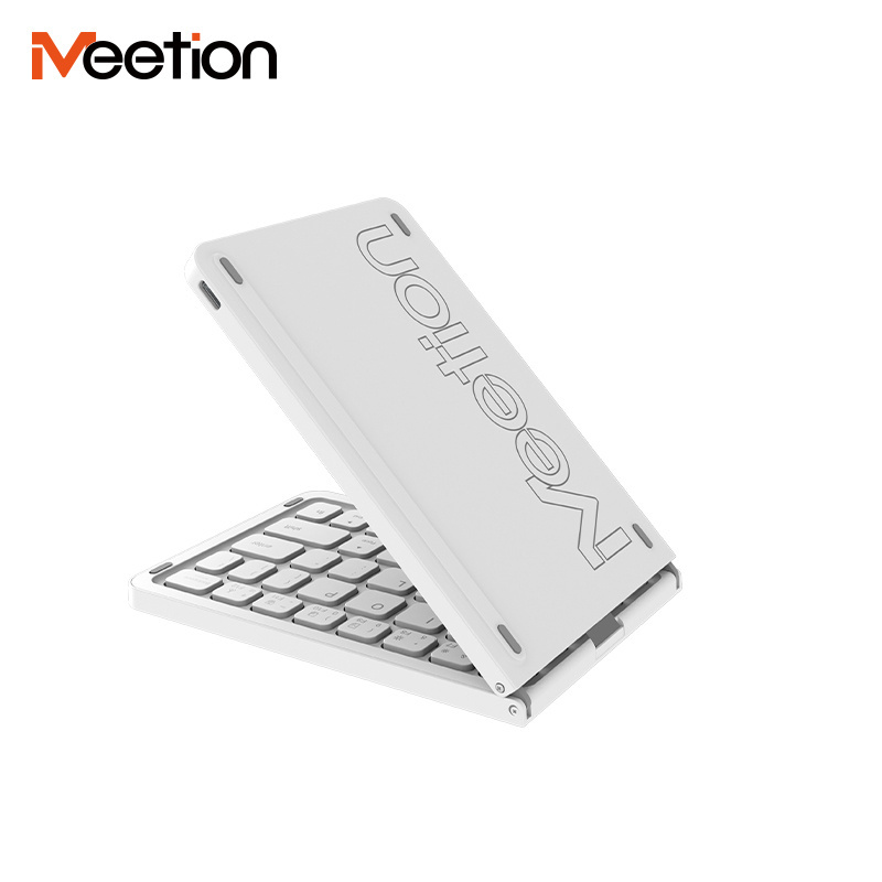 Meetion BTK001 waterproof folding keyboards lightweight magnetic induction portable foldable flexible keyboard for i pad