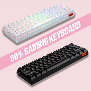 MEETION 64 Keys Keyboard 60% RGB LED Backlit Bluetooth Mechanical Keyboard Teclado Gamer wireless Ergonomic Mini Gaming Keyboard