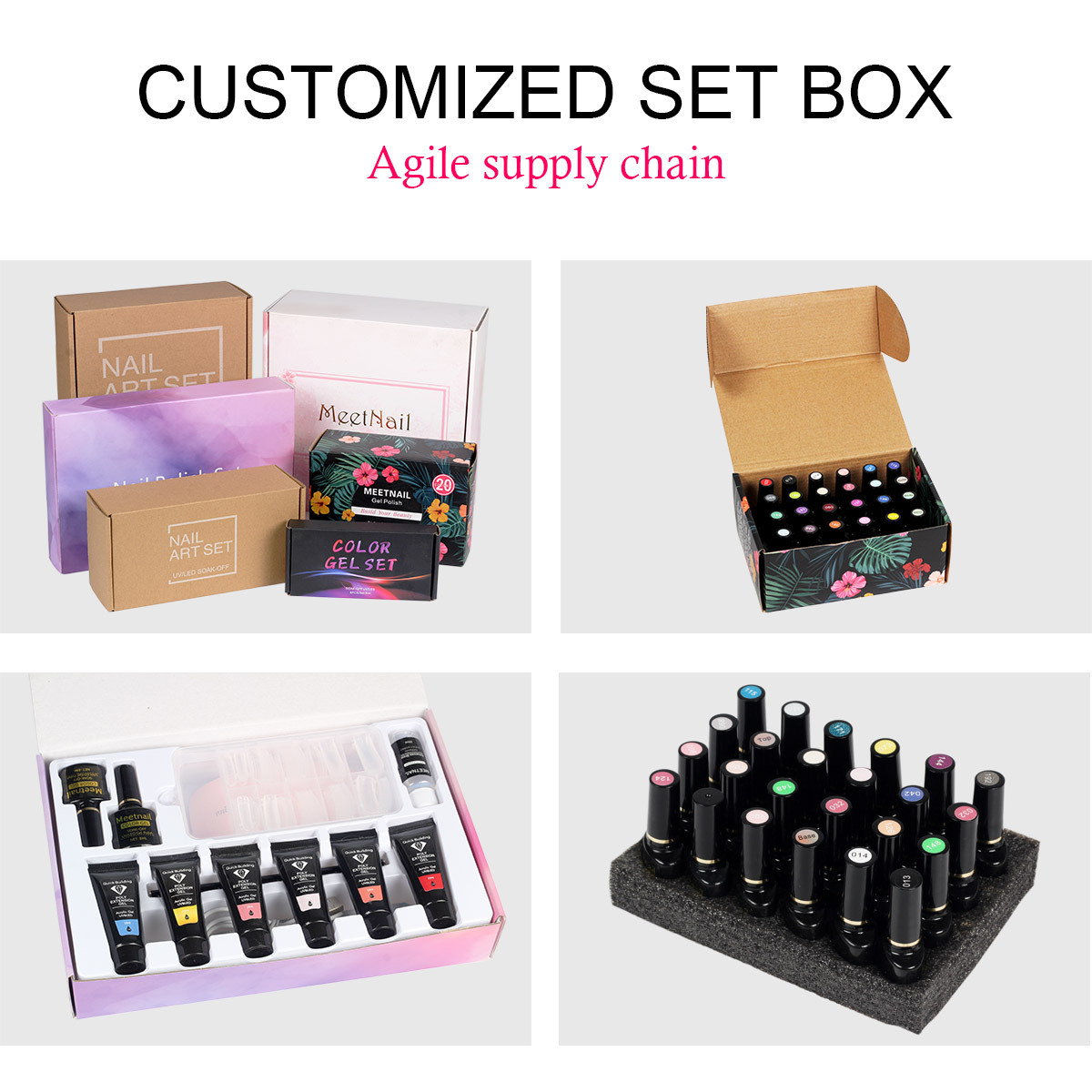 MEETNAIL nail supplies salon OEM Factory wholesale shopify nail kit professional private label gel nail polish set with uv lmap