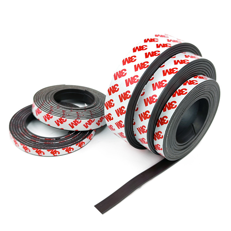 Customized Strong Self Adhesive Fridge Car Door Magnet Tape 3M Rubber Double Side Roll Neodymium Flexible Magnetic Strips