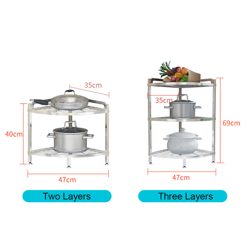 Adjustable 2/3/4/5 tier hanging metal stand pots pans lid holder pan organizer shelf rack for kitchen cabinet pantry