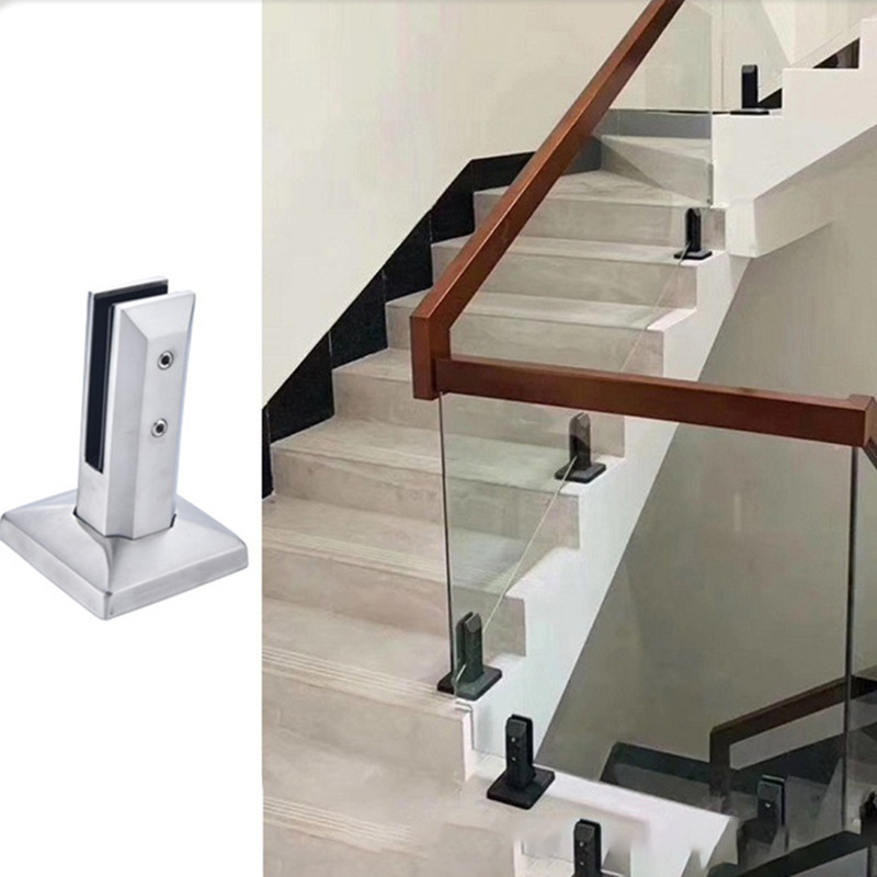 Glass Free Hole Stair Balcony Beach Floor Clamp Accessories Square Pool Clamp Precision Casting Stainless Steel Glass Spigot