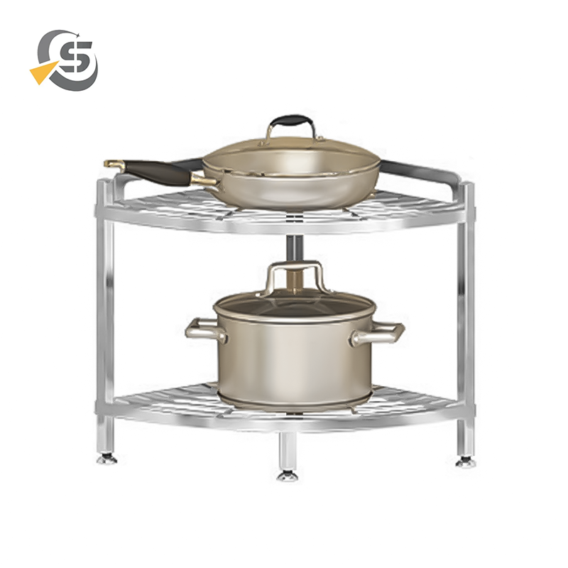 Adjustable 2/3/4/5 tier hanging metal stand pots pans lid holder pan organizer shelf rack for kitchen cabinet pantry