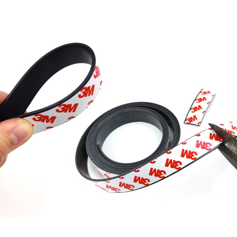 Customized Strong Self Adhesive Fridge Car Door Magnet Tape 3M Rubber Double Side Roll Neodymium Flexible Magnetic Strips