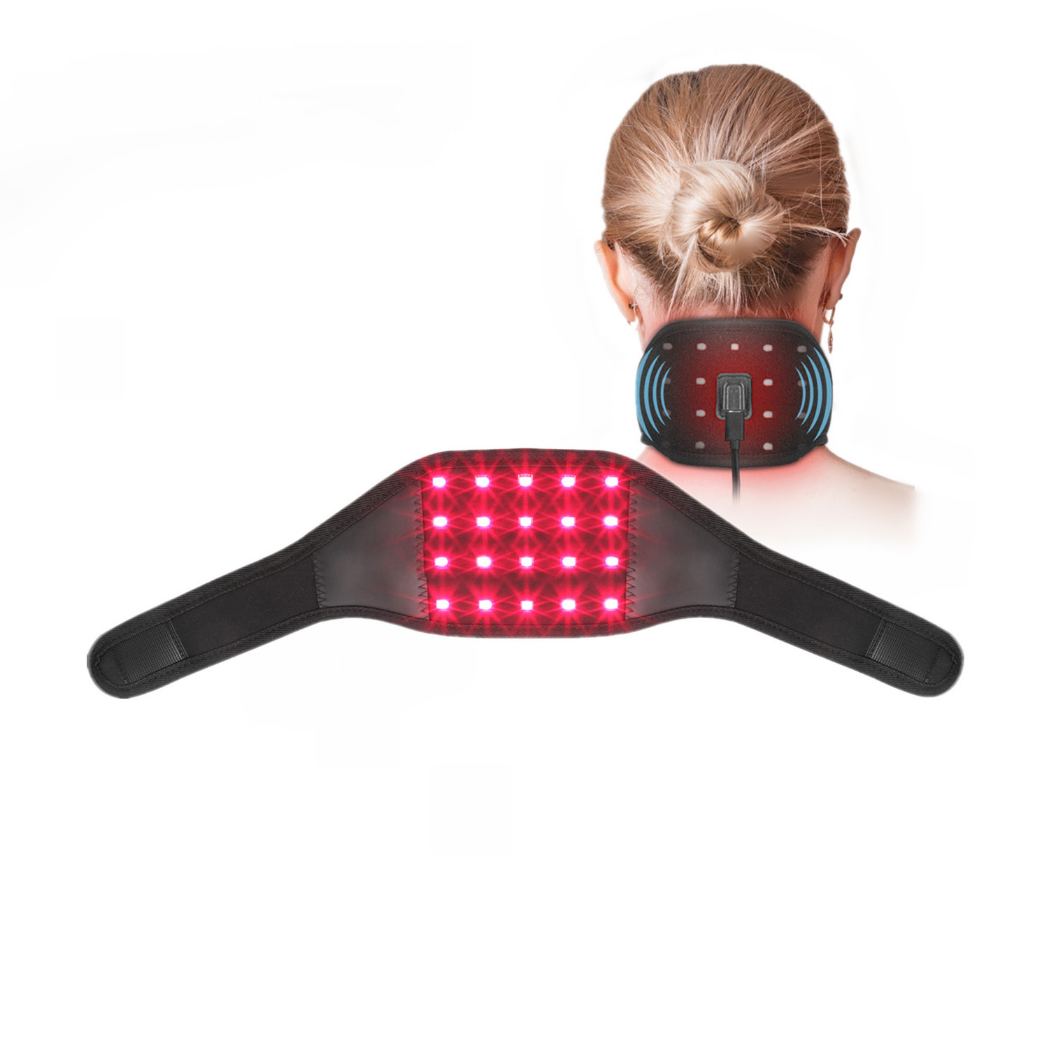 MEETU Infrared Red Light Therapy Chin Strip 660nm LED Red Light 850nm red light therapy neck