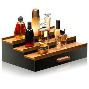 Wooden Cologne Organizer for Men 3 Tier of Cologne Display with Drawer Storage Perfume Organizer Display