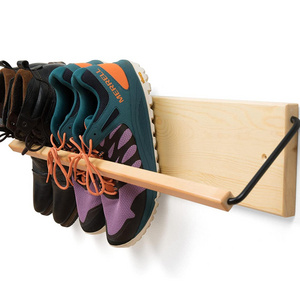 Wall Mounted Shoe Rack - A wooden, modern, slim, and small shoe rack that makes it a compact entryway shoe storage