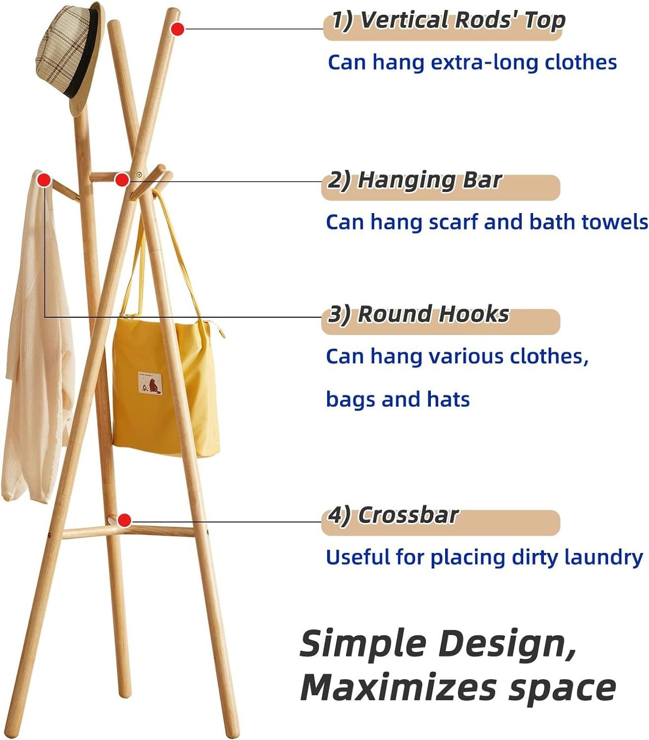 clothing store display rack with Unique Design, clothing dryer rack with Hooks and clothes rack for home