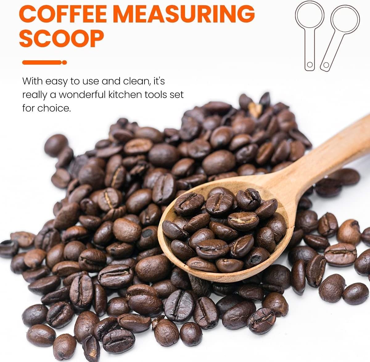 Wooden Coffee Spoon in Beech Coffee Scoop Measuring for Coffee Beans