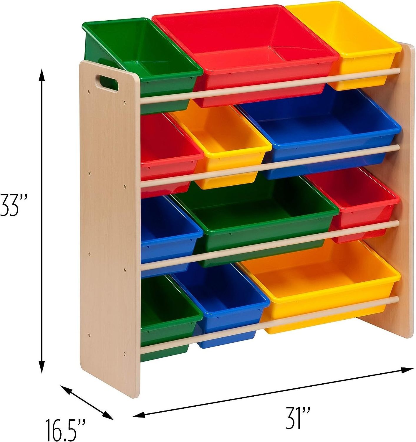 Wood Kids Toy Organizer and Storage Bins, Natural