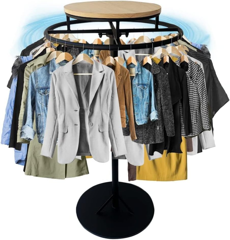 Round Clothing Rack Retail Spiral clothes racks for stores