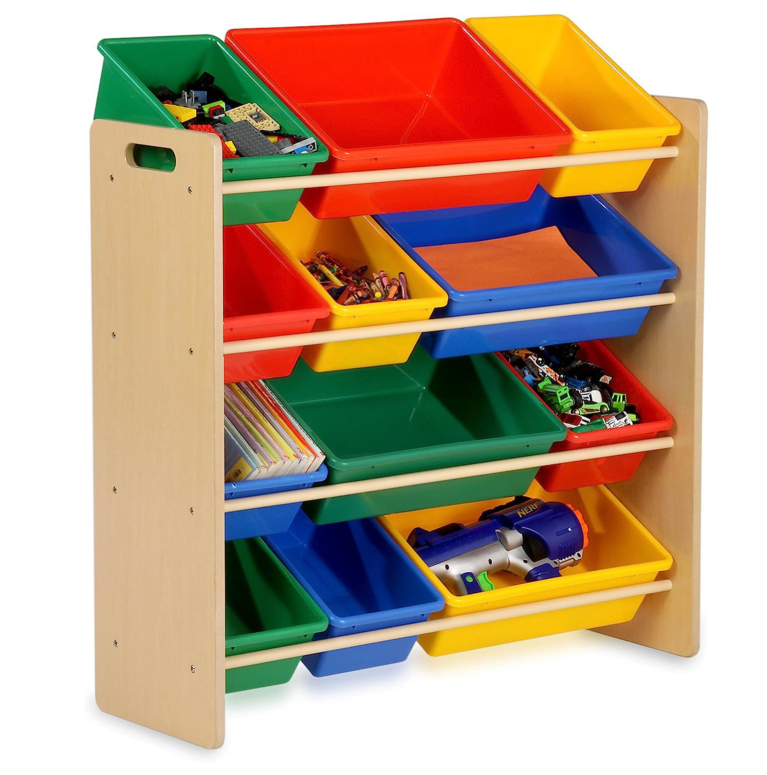 Wood Kids Toy Organizer and Storage Bins, Natural