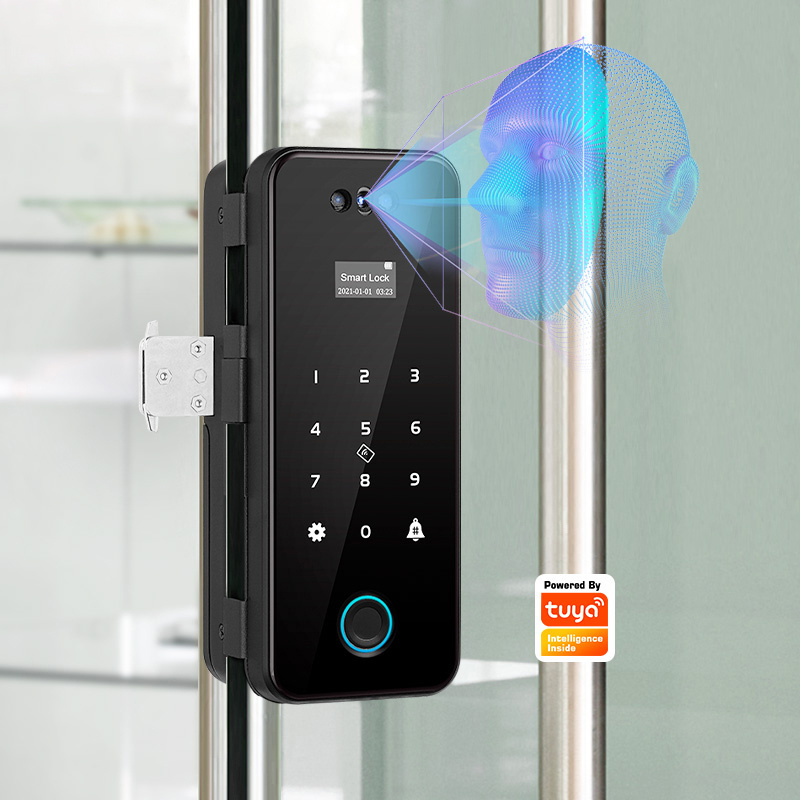 Glass door Biometric Fingerprint Lock Tuya Wifi Electronic Lock Digital Keyless Door Lock for Sliding door