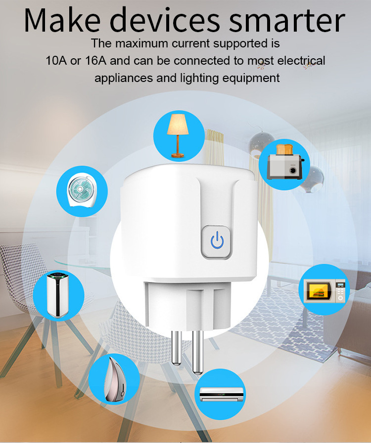 Ewelink Smart  Plug Socket 16A EU Smart Socket Power Meter Remote Control Work With Alexa Google Home Switch