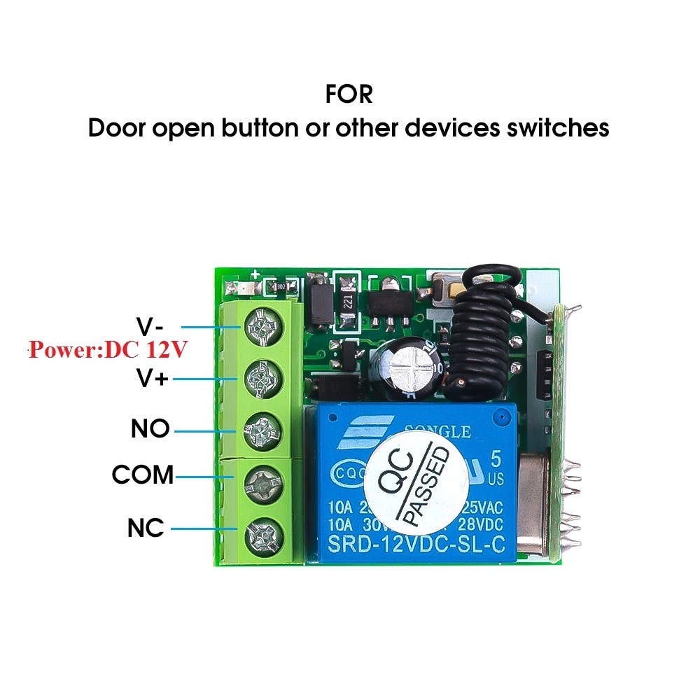 315mhz 433MHZ Receiver Module 433 Mhz Wireless Remote Control Switch DC 12V 1CH relay For learning code Transmitter Remote