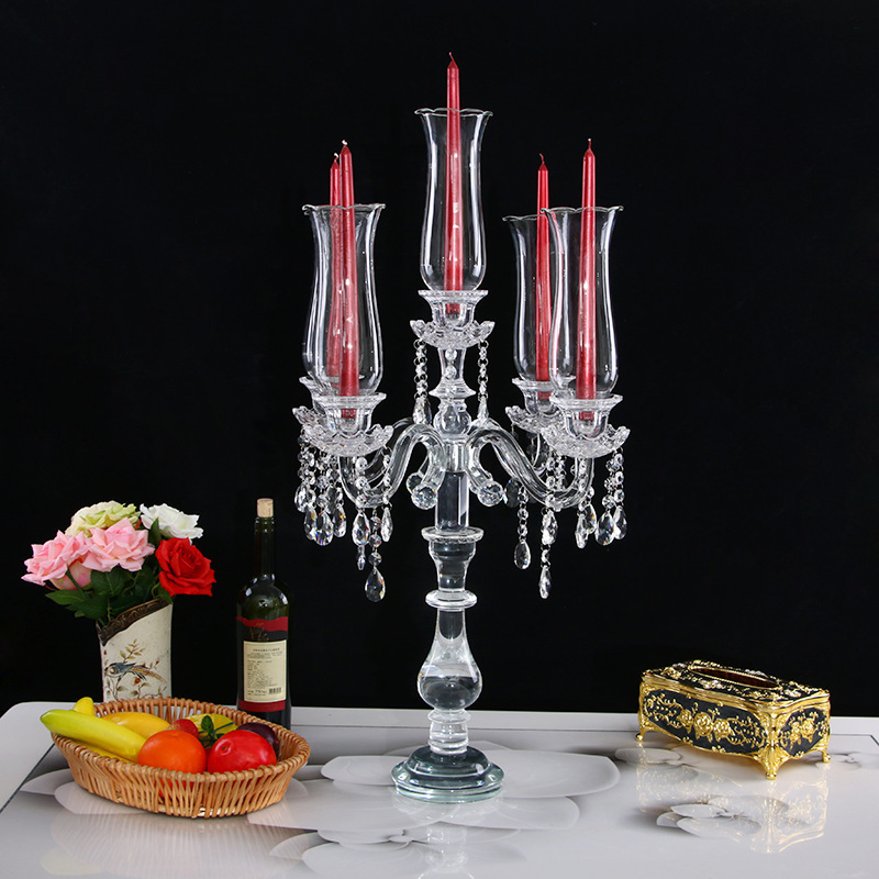 square glass candle holder christmas candle holder tall crystal home decor candlelight dinner candle holder